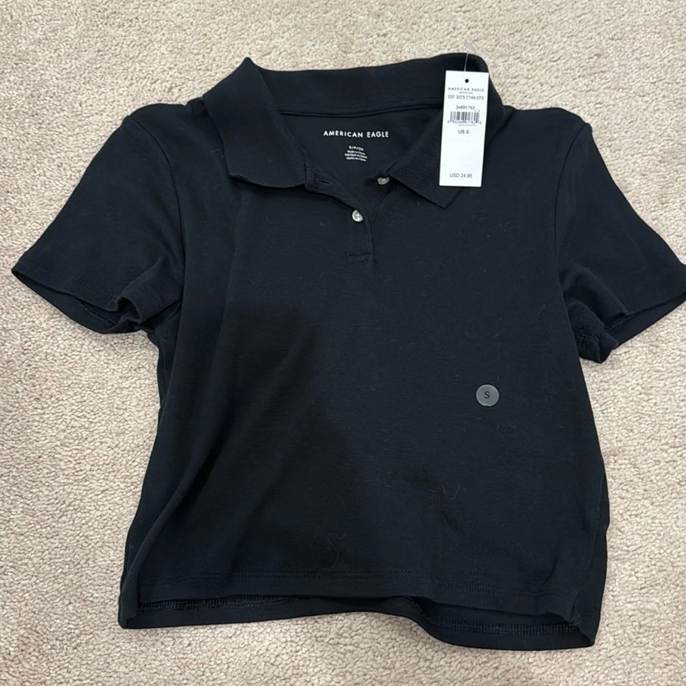 Black Cropped Polo